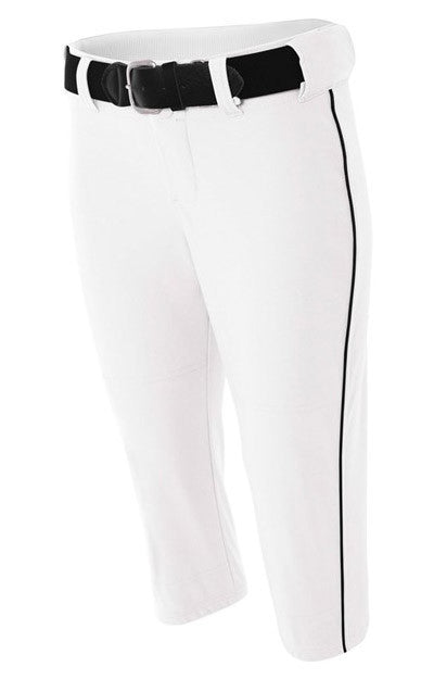 A4 Ladies Low-Rise Softball Pant with Piping and Elastic Bottom (NW6188)